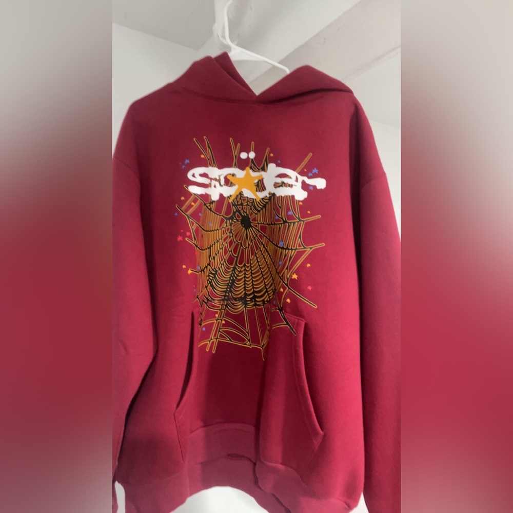 Sp5der Hoodie Maroon